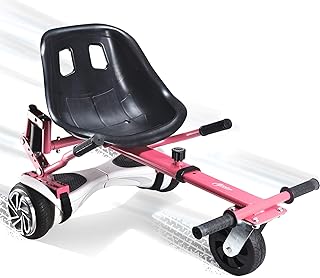Hoverboard seat attachment, hoverboard go kart for adults & kids, accessories to transform hoverboard into go cart, hover carts for self balancing scooter with off-road tire and shock absorber, pink