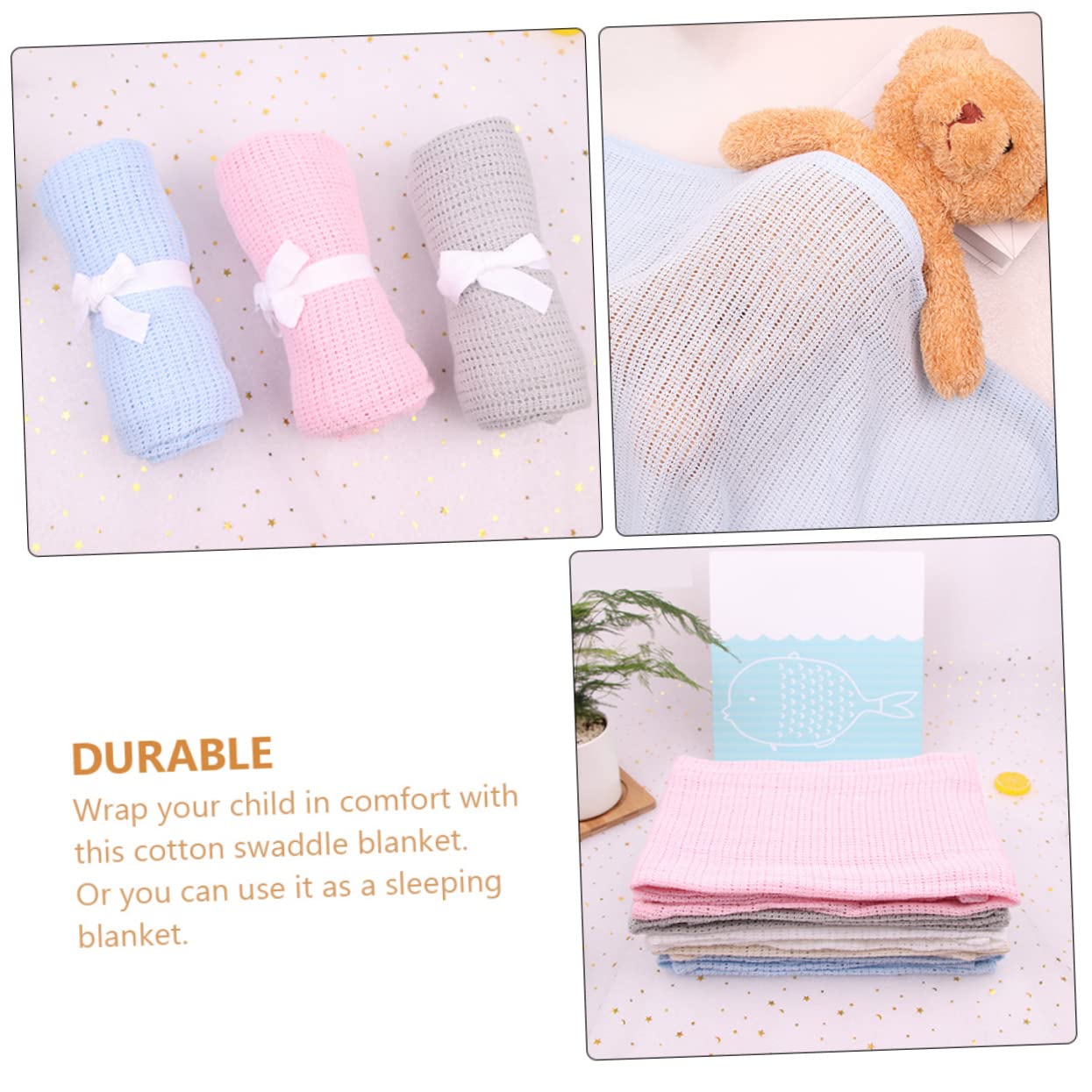 Abaodam 6 Pezzi Coperta Per Condizionatore D'Aria Per Bambini Asciugamano Con Cappuccio Per Bambini A Tema Swaddle Coperta Con Cappuccio Per Ragazzi Giocattoli Salviette In Mussola Per