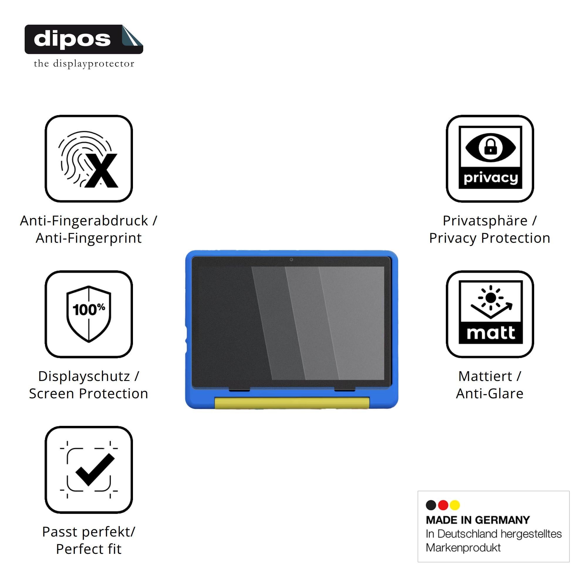 dipos Protector de Pantalla Antiespía para TT.KIDS Android 16 Kinder Tablet 10.1 Pulgada