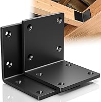 Dabolang 6x6 Heavy Duty Steel L Angle Brackets for Wood - 1/4" Thick, 300lbs Load, 90° Post Beam Connectors, 2 Pack