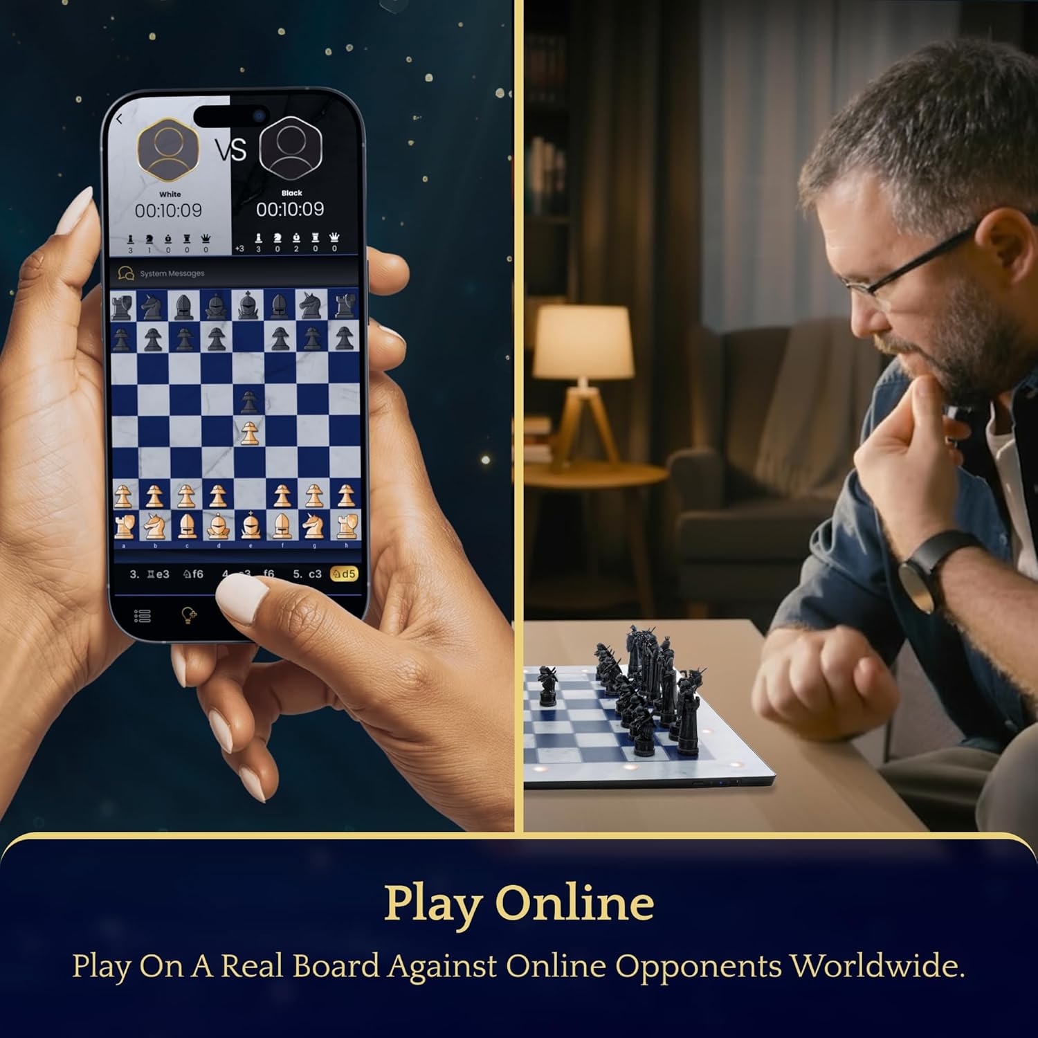 Harry Potter Electronic Chess Board Game. GoChess Mini Wizard. Light-Up Chess Set for All Skill Levels. Online Play App for Harry Potter Fans Smart Board Games Lovers