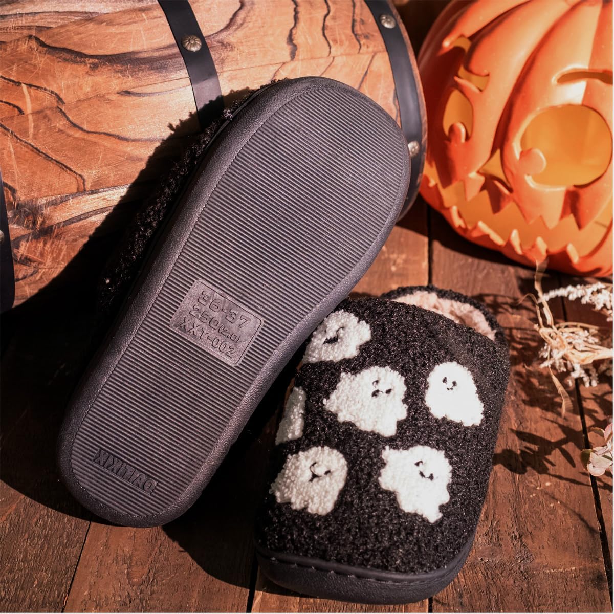 Christmas Slippers for Men Women Indoor Cotton House Shoes Fluffy Warm Cozy Fluffy Winter Slippers Lightweight Anti-Slip Sole