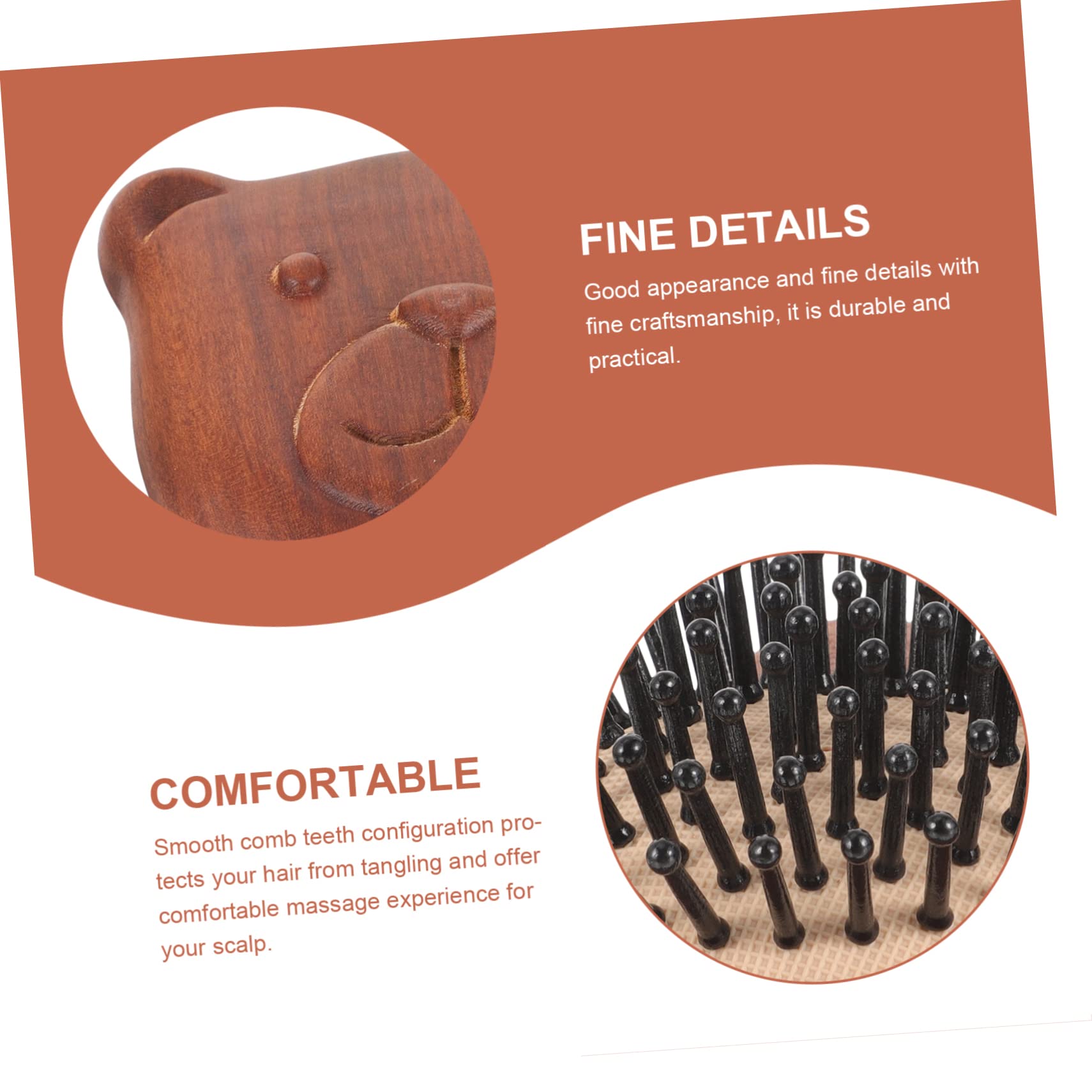 Healvian 4piezas Cepillo De Masaje Cabelludo Diseño De Peine De Madera Para Lavado De Cabello Para Personal y Salones De Estimula El Crecimiento Del Cabello