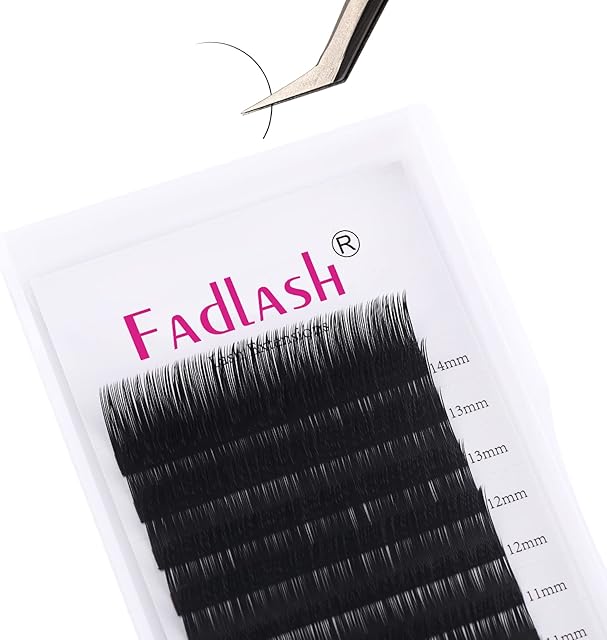 Fadlash Individual Classic Eyelash Extension 0.15mm C Curl 8-14mm Mixed Tray 1:1 Matte Black Professional Classic Individual Lashes