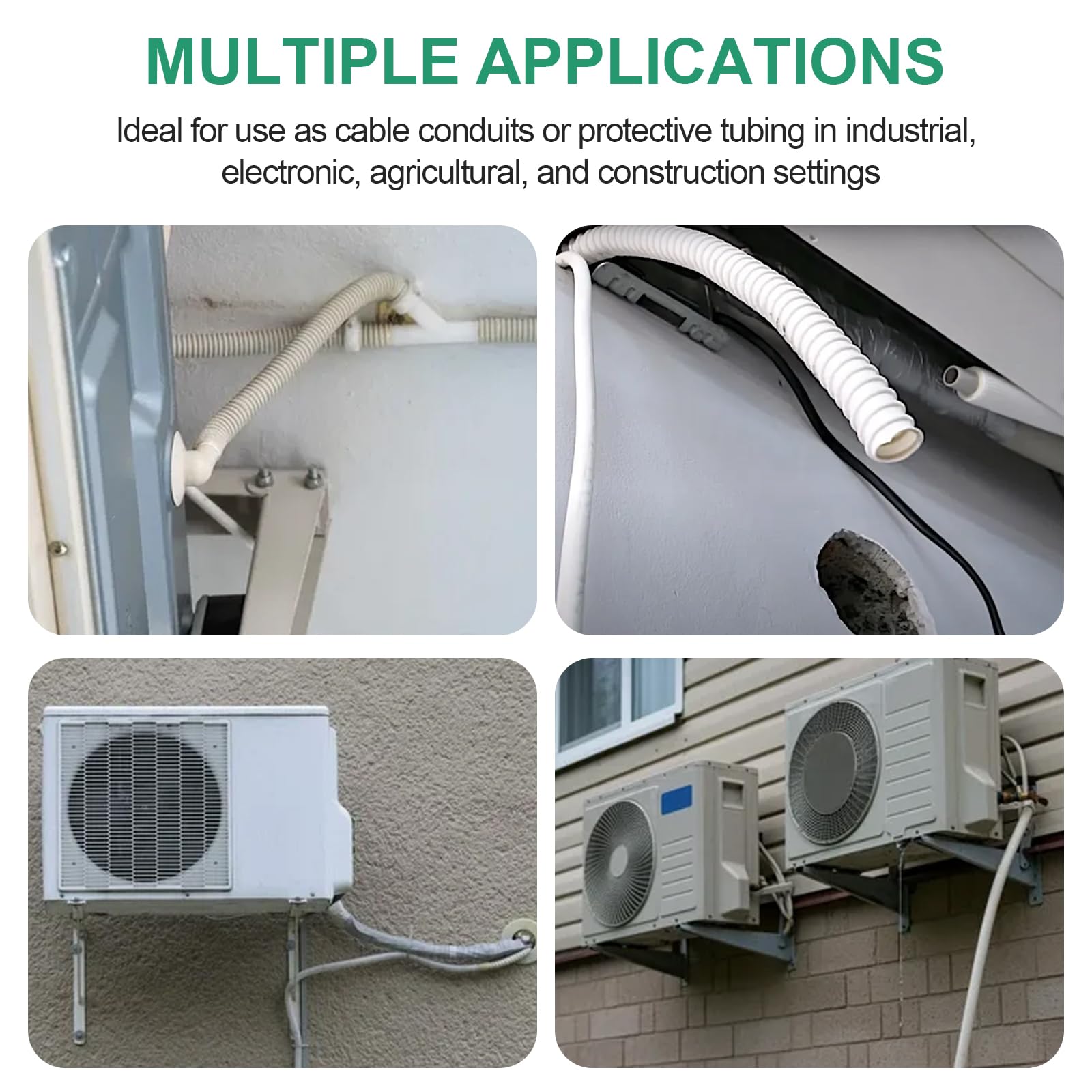 CPROSP Tuyau Condensat Clim Ø16mm (3m) en PVC, Tuyau de Condensat Climatiseur Clim, Résistant aux UV, pour Climatiseurs, Ajustable, Flexible - 4