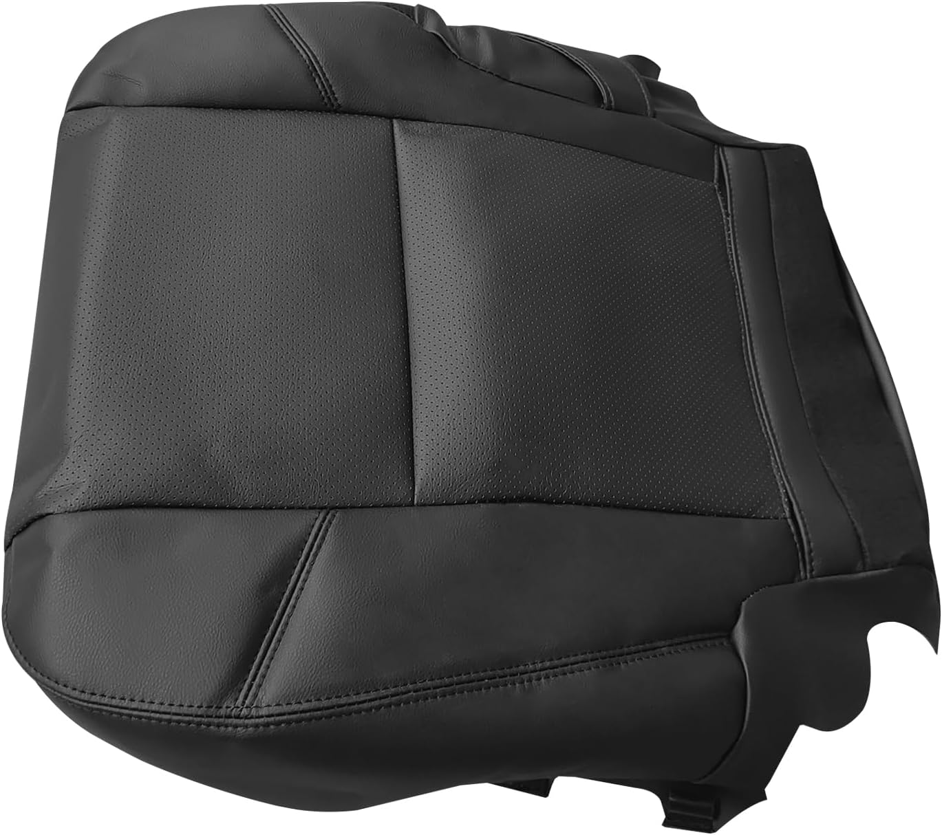 Replacement 2nd Row Driver Bottom Seat Cover Perforated Black Fits for Cadillac Escalade ESV EXT 2007-2011 Microfiber Leather