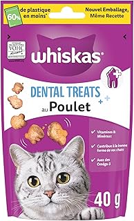 Whiskas Contrôle du Tartre Poulet Friandises pour Chats 40g Lot de 6