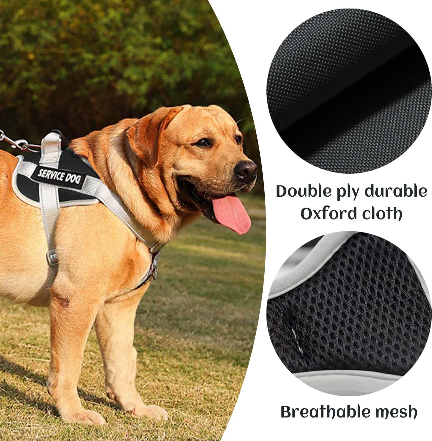 AiTodos® No Pull Dog Harness M, Black and Grey - Image 4