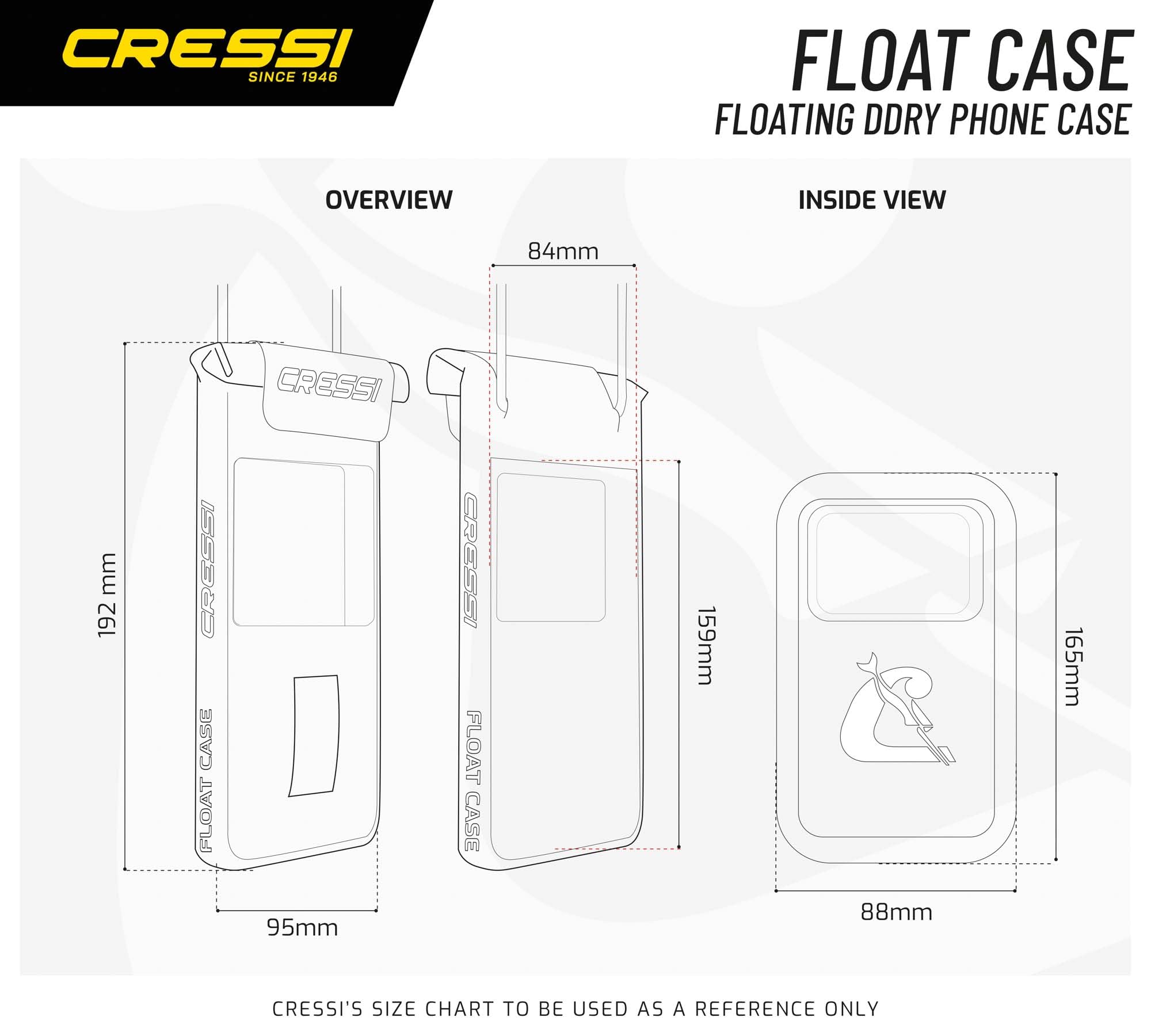 Cressi Float Case Floating Dry Phone Case Black 7'' - Funda Protectora Impermeable y Flotante para Smartphones, Negro, 7'', Unisex