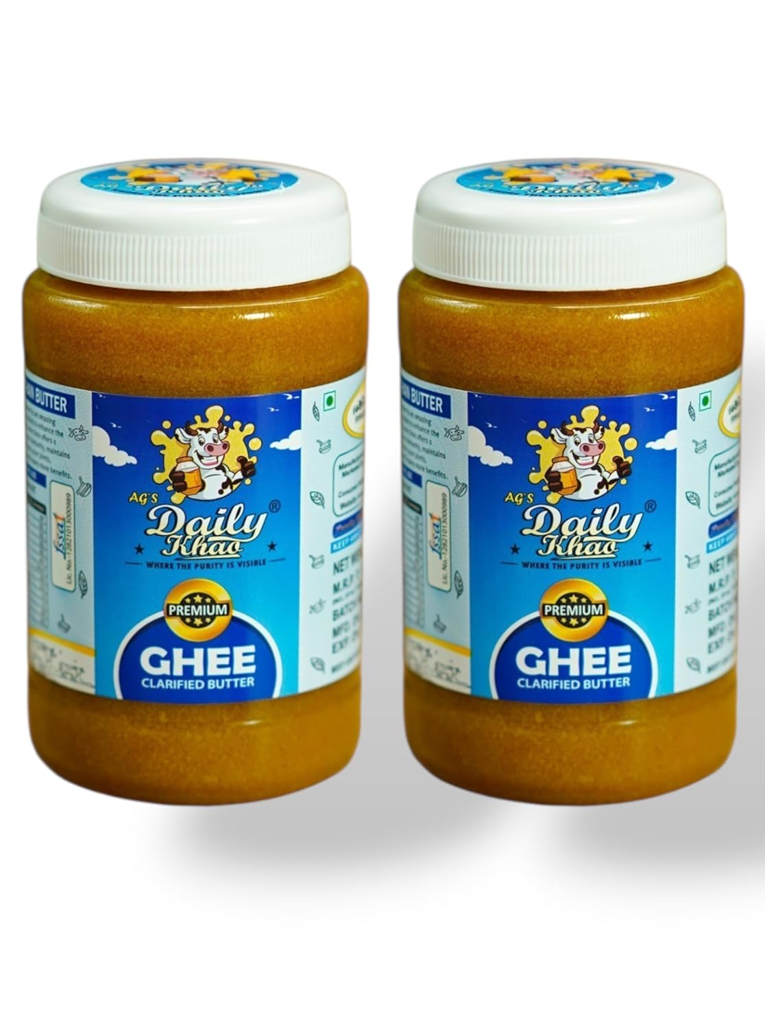 Daily Khao-Pure Cow Ghee Where Purity Is Visible Bengali Cow Ghee 250Ml (Pack Of 2) - 500 Ml