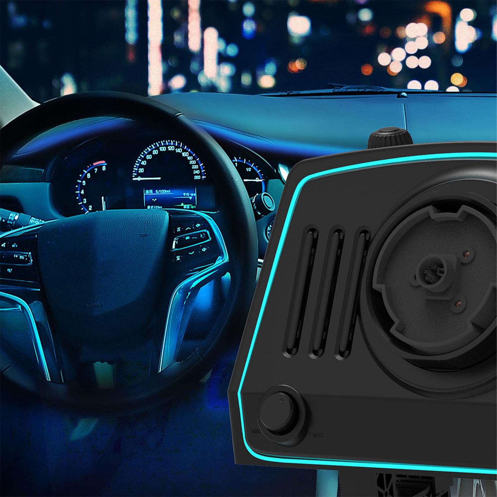 Volante de Carreras Universal Driving Force, Portátil y Desmontable con Práctico Accesorio de Abrazadera