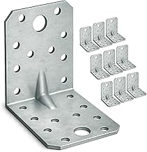 10 x Heavy Duty Square (70 x 70 x 55 x 2) Angled Connector Angled Connectors with Galvanised Flange