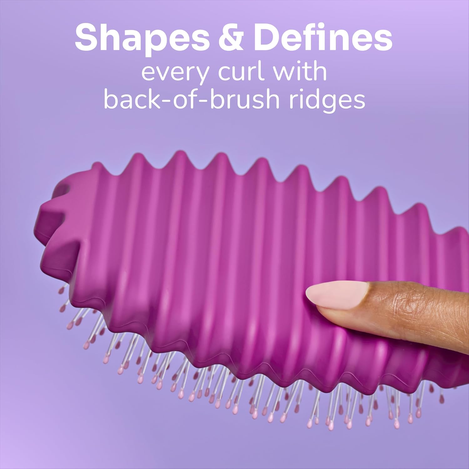 Wet Brush Curl Shaper Detangler Brush, Purple, Curl Defining for Curly, Wavy, and Coily Hair Types, IntelliFlex Bristles Detangle for Frizz-Free Shaping, Made for Women, Men & Kids