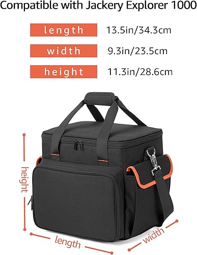 Miniatura 6 de Trunab Estuche de transporte compatible con Jackery Portable Power Station Explorer 1000, bolsa de almacenamiento con bolsillos inferiores y