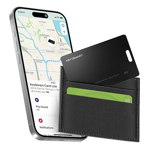 KeySmart SmartCard Lite Wallet Tracker Card, Compatible with Apple Find