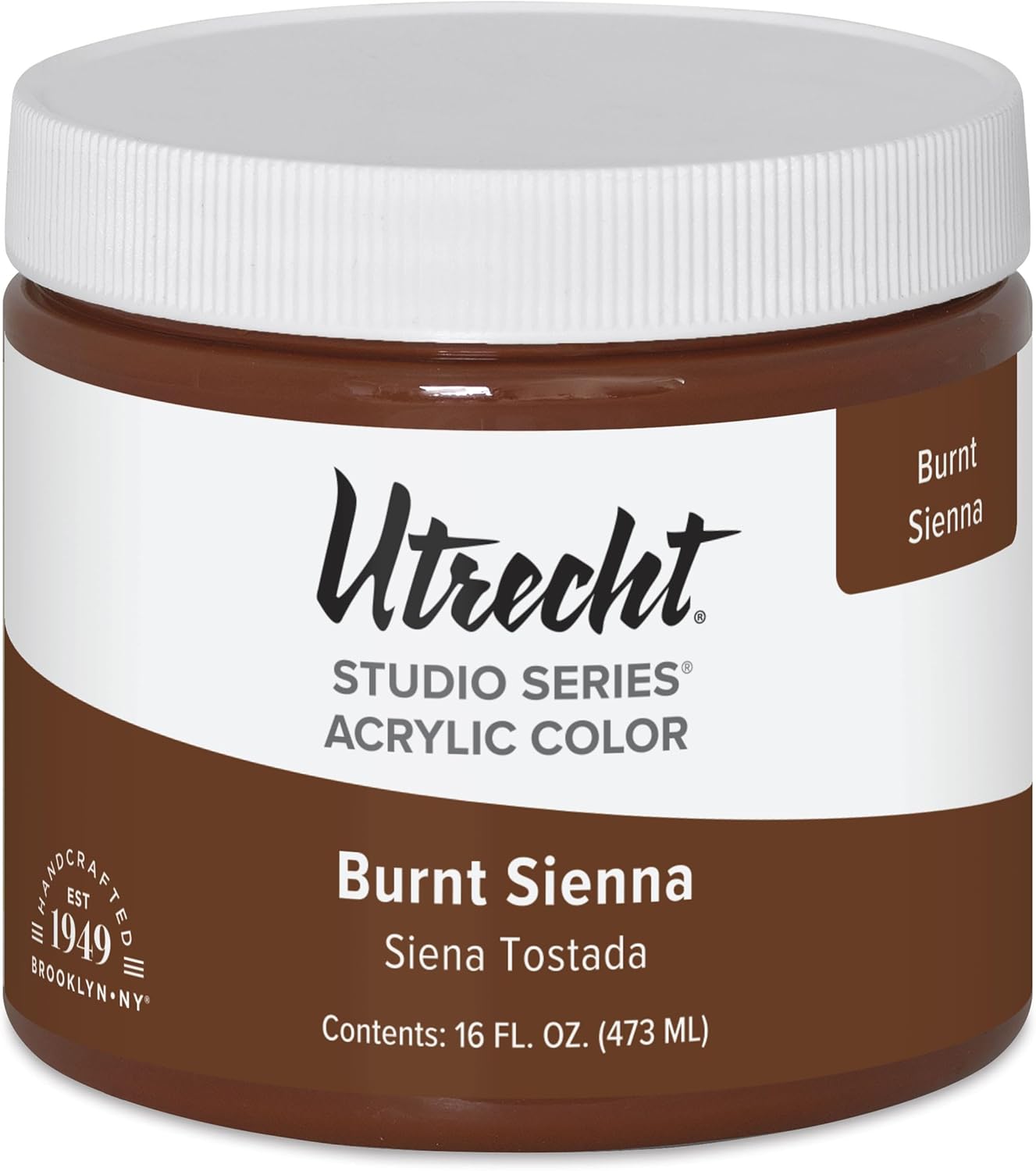 Utrecht Studio Series Acrylic Paint - Burnt Sienna, Pint