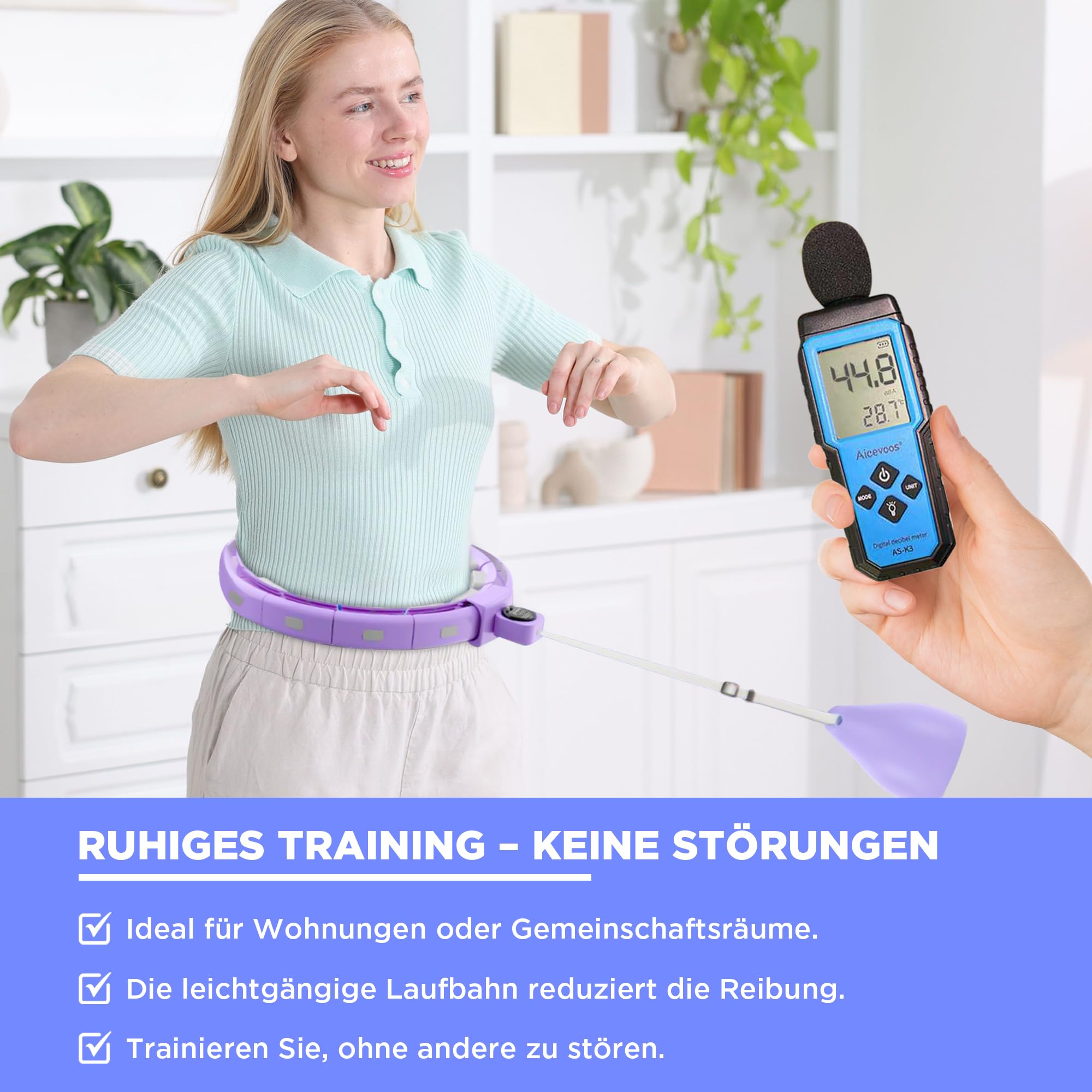 Smart Fitness Hula Hoop Reifen für die Gewichtsabnahme bei erwachsen - Ideal für Anfänger Hula Hoopers. Hula Hoop mit Gewicht Kugel