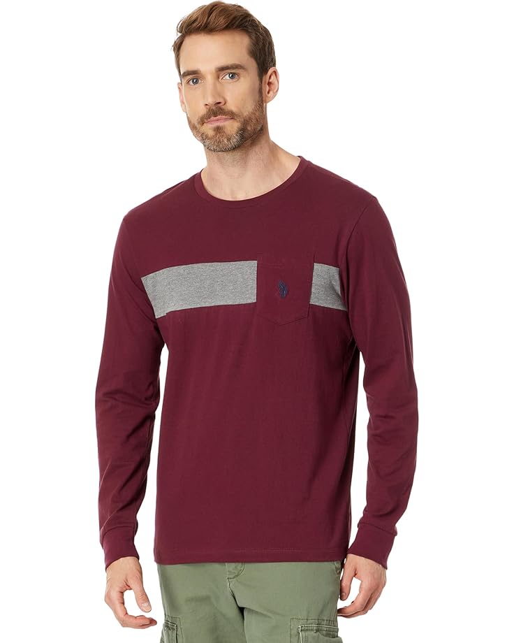U.S. POLO ASSN. Long Sleeve Tee Engineer Chest w/ Pocket - Main View