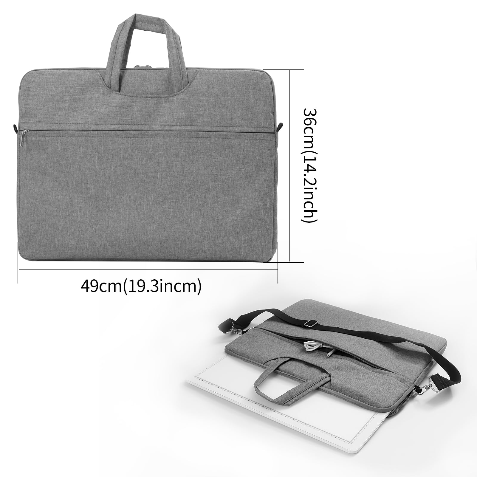 TOHETO Tavolo luminoso A3 con tasca per pittura con diamanti, scatola ricaricabile per disegnare, pad luce LED ricaricabile, piastra luminosa senza fili (bianco)