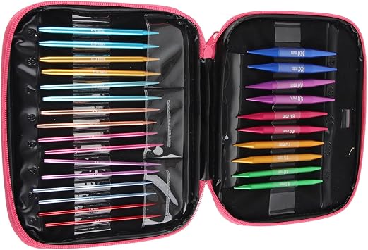 AKLOSIPY Colorful Aluminum Circular Knitting Set Replaceable Knitting Needles Kit for DIY FT Interchangeable Circular Set