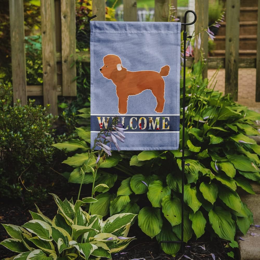 Caroline's Treasures CK3671GF Toy Poodle Welcome Garden Flag Mailbox Flag Decorative Yard Flag Banner Outside Patio Artwork Yard Flower Beds, Garden Size, Multicolor image 2