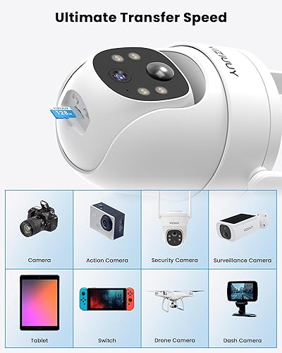 Miniatura 4 de Tarjeta SD micro de 128 GB para cámaras de seguridad, lectura de 90 MBseg, escritura de 25 MBseg, tarjeta de memoria para cámaras de seguridad solar