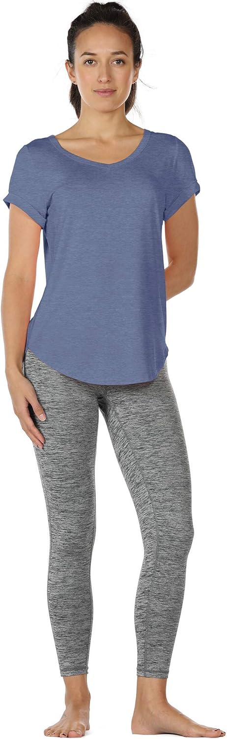 icyzone Open Back Yoga Shirts for Women - Exercise Workout Tops, Athletic Short Sleeves, Running T-Shirts Loose Fit - Image 4