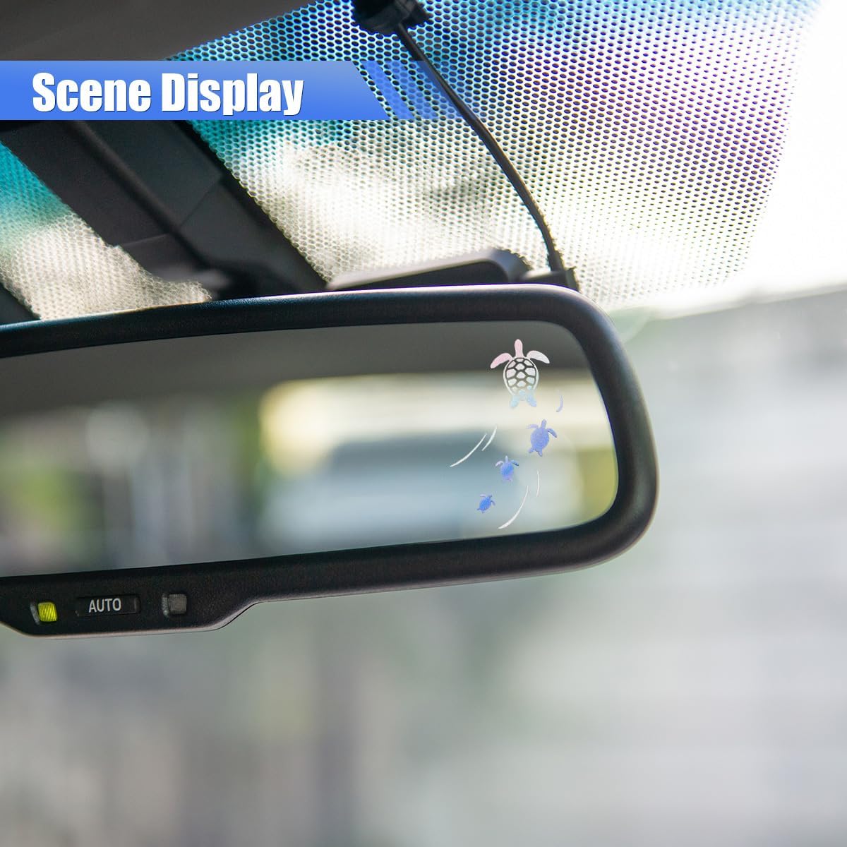 Craedli 2PCS Turtle Car Mirror Sticker Decal, Cute Waterproof Vinyl Sticker image 3
