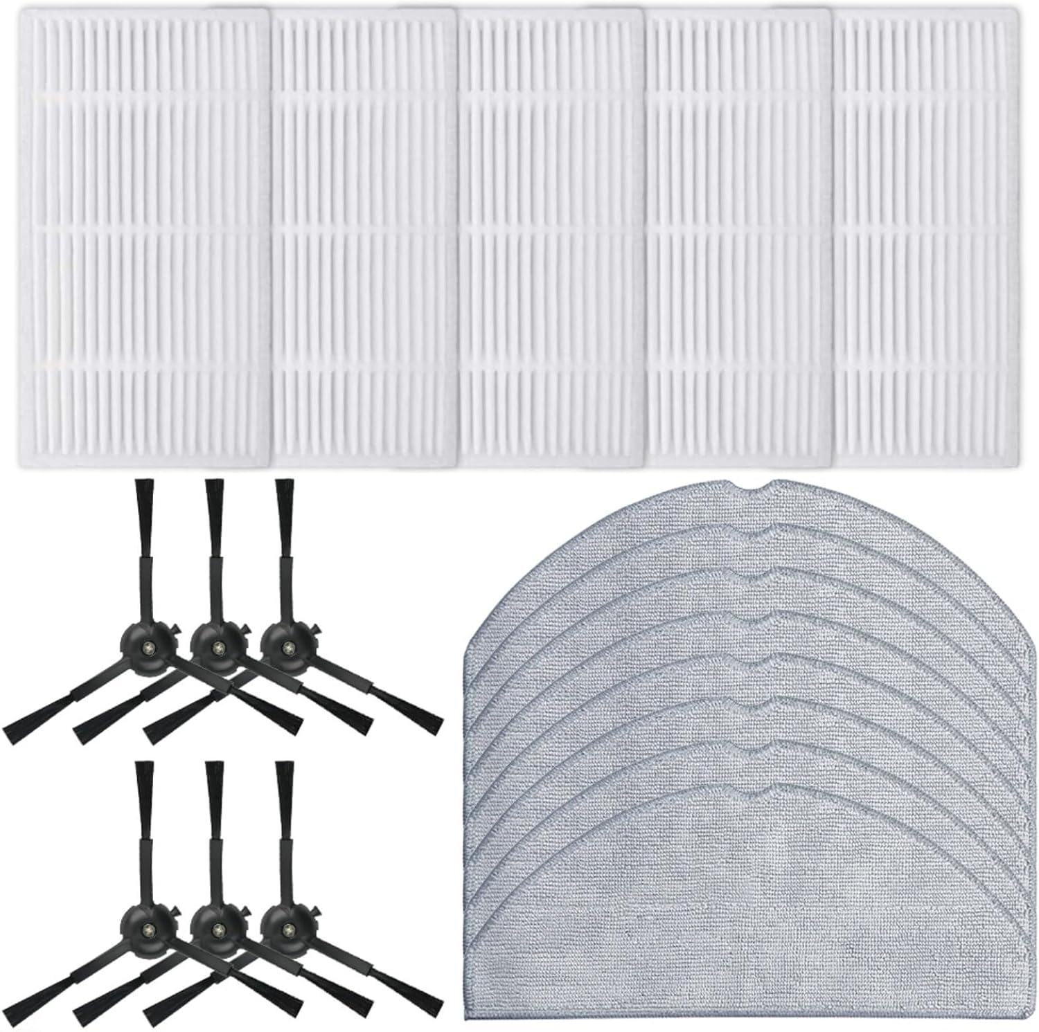 Daaxing Side Brush Filter Mop Cloth Fits For Tapo RV30 Max, RV30 Max Plus, RV20 Max, RV20 Max Plus Robot Vacuum Cleaner Replacement Parts Accessories (B)