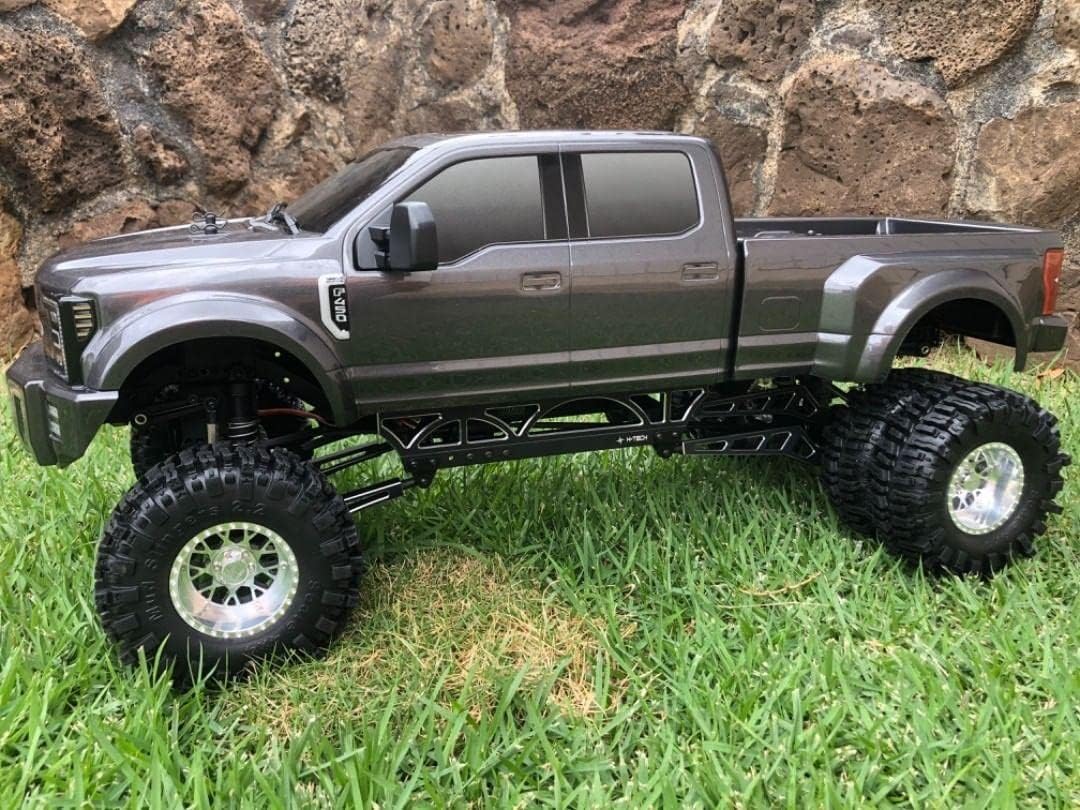 H-TECH 6PCS 12mm hex 2.2" Mesh Type Minus Off Set CNC Aluminum Metal Beadlock Dual Wheel Hub Rims for CEN F450 1/10 RC Crawler Car Truck (HTW2.2-03D)