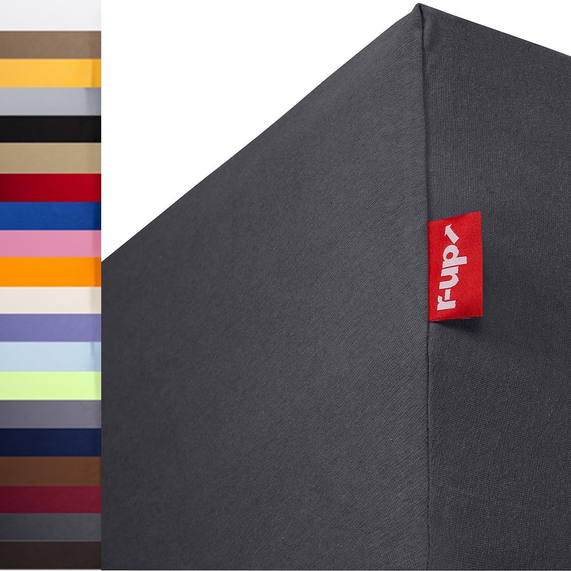 r-up Beste sábana bajera 200x220-220x240 hasta 35cm de alto de muchos colores 95% algodón / 5% elastano 230g/m² (gris antracita)