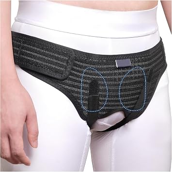 Hernia Belt for Men Inguinal, Hernia Belt for Women, Hook-and-Loop Fastener Design, Can Be Used When Sleeping, Breathable MaterialBlack,Large