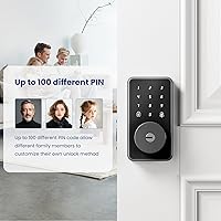 Vista 3 de Cerradura de puerta de entrada sin llave con teclado, cerradura de puerta electrónica con código, cerrojo de seguridad digital, bloqueo automático