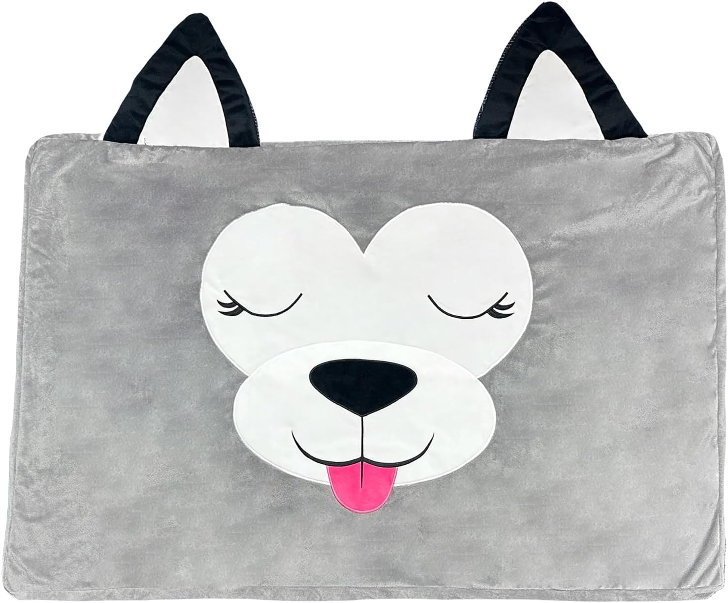 Happy Nappers Pet Bed in A Box Slipcover: Hutch The Gray Dog - XLarge -42x28 Character Bed Case, Stuff & Fill with Your Scent-Pillows-Clothes