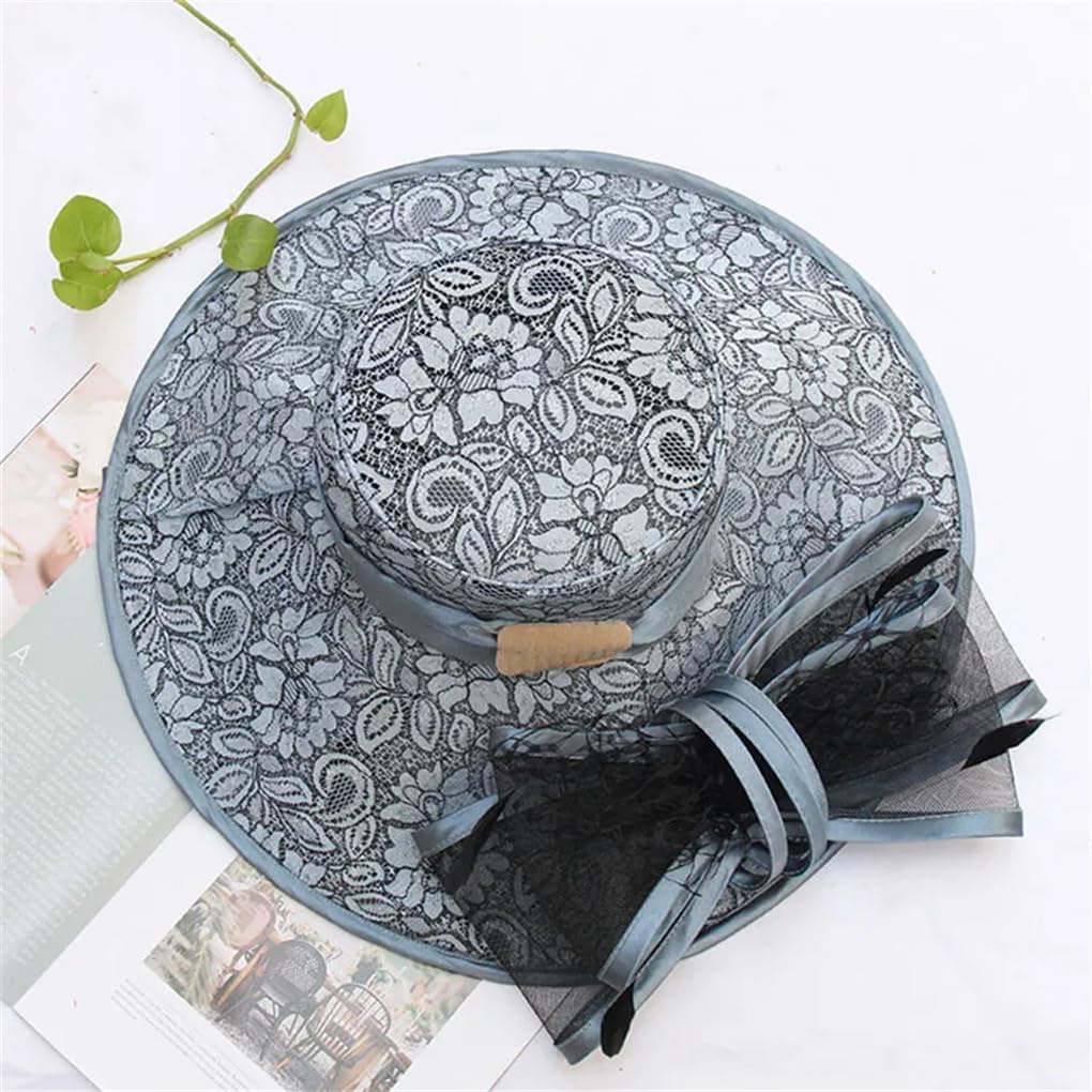 LYGBAOFUL Cappelli Fascinator a Tesa Larga Cappello per Donna Cappelli Eleganti da Chiesa Fedora con Piume Grandi Fedora per Feste di Matrimonio da Donna