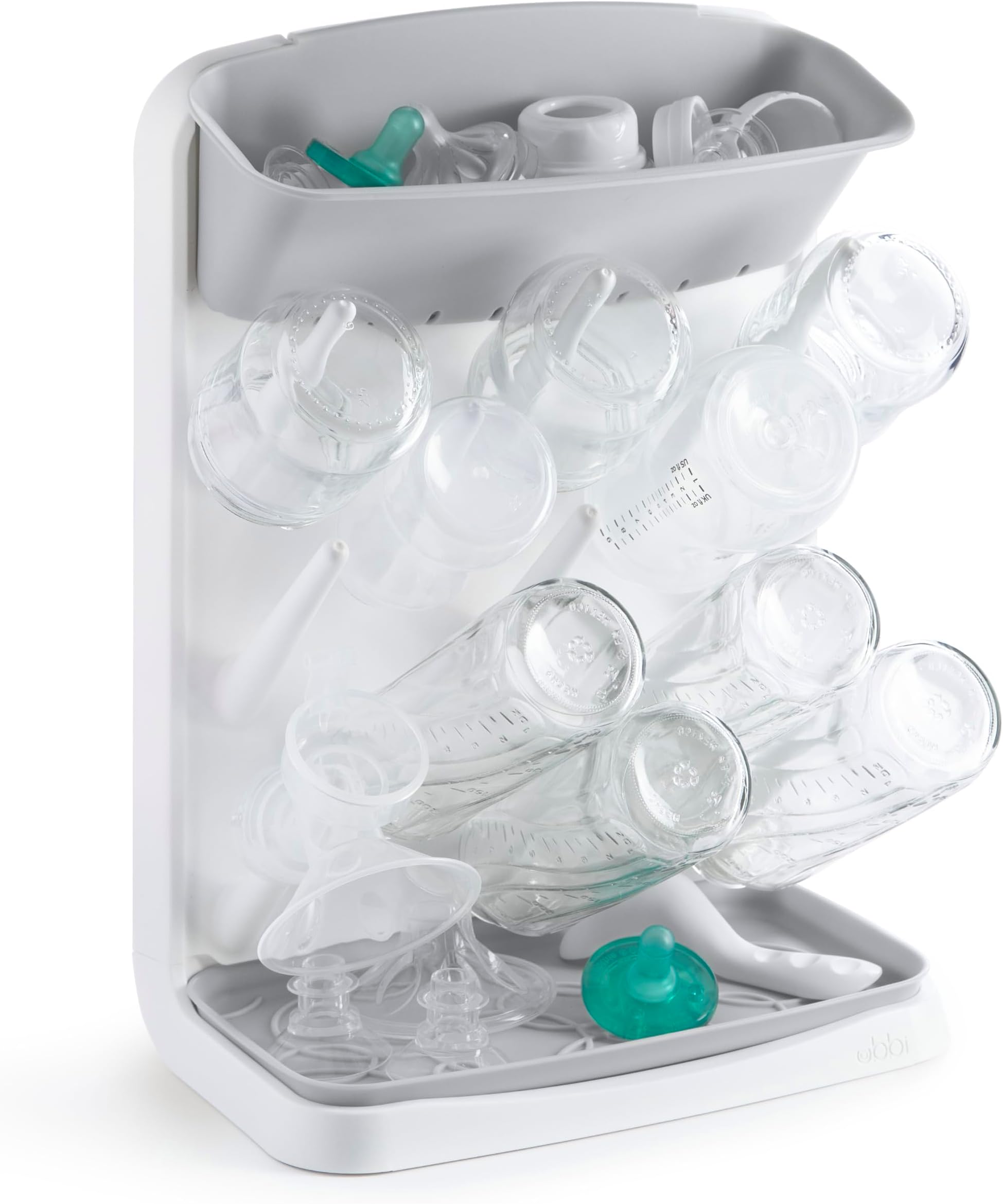 Ubbi Vertical Baby Bottle Drying Rack, Countertop Drying Rack Baby Accessory, Gray