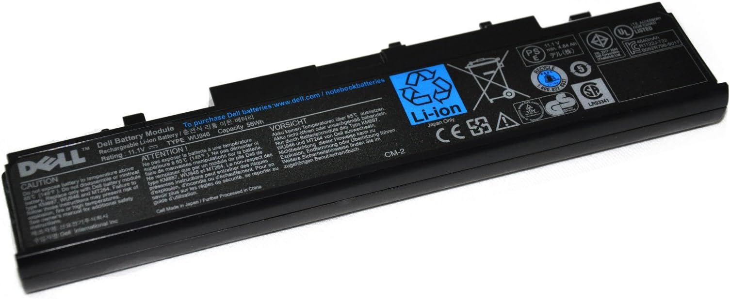 6 cells Original Genuine Battery for Dell Studio 1535 1555 Type WU946 OEM 56WH