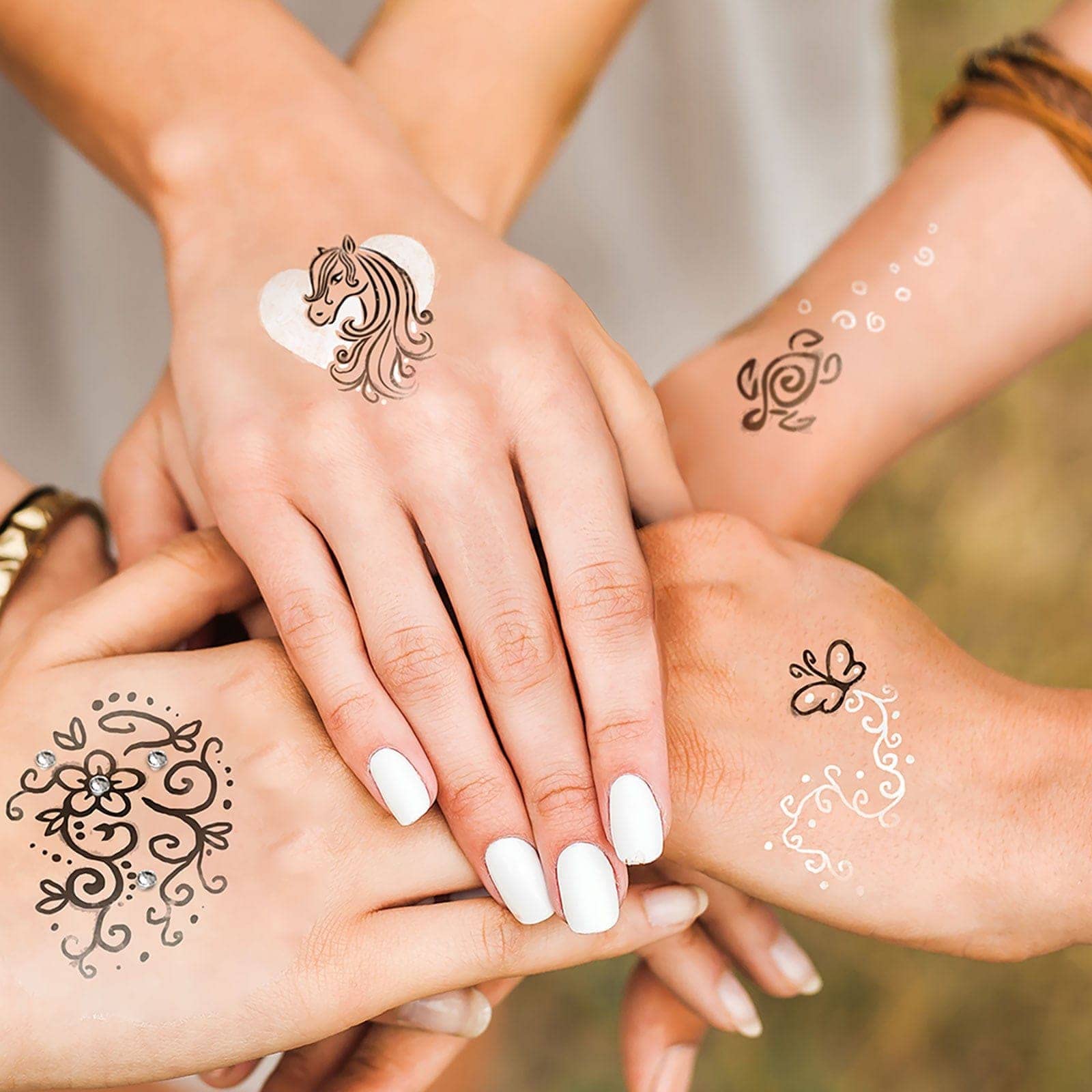 LaDot Tattoo Starter Set - kolor czarny z certyfikatem i pieczątką dla dzieci i dorosłych, tymczasowe sztuczne tatuaże przyjazne dla skóry, tusz do tatuażu na ciało i ramię, wodoodporny, 15 ml
