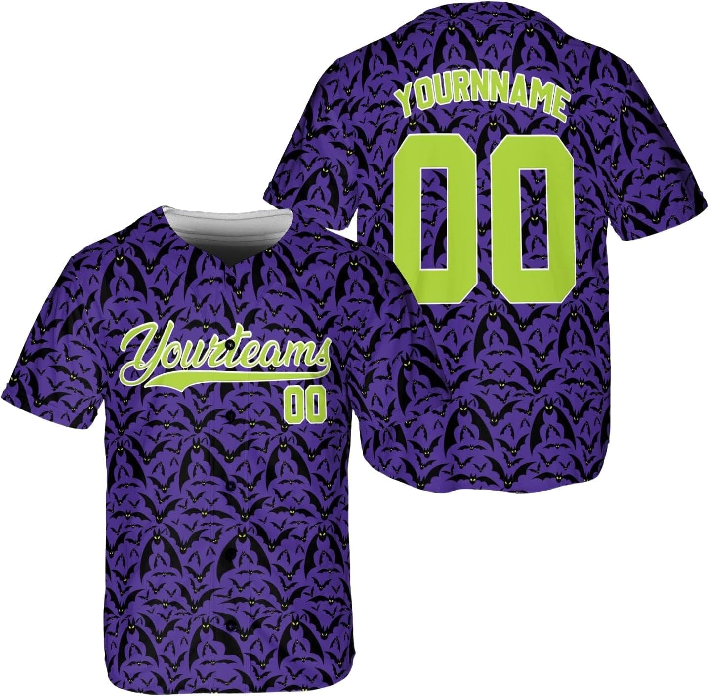 Custom Halloween Baseball Jersey for Men Women, Gothic Bat Ghost Shirt