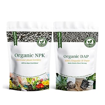Gardening Zone Organic Fertilizer Combo – 180g Organic NPK + 180g Organic DAP | Natural Plant Fertilizer for Home Gardening | Soil Enricher, Root Booster, Flowering Fertilizer for All Plants
