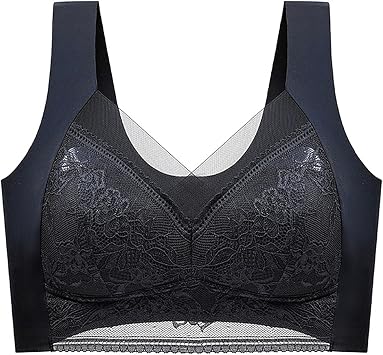 Bra, Push-Up Lace Bra, Posture Correction Bra, Womens Push-Up Lace Push-Up Bra Black,3L