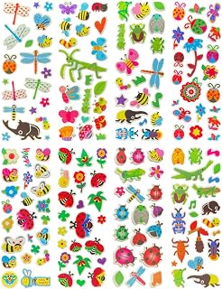 SIX VANKA 3D Puffy Stickers for Kids, 8 Different Sheets Including Insects Sticker for Boys and Girls