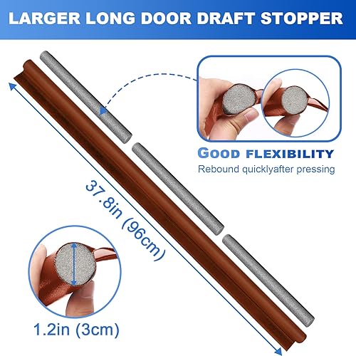 Miniatura 16 de Tope de corrientes de aire, ajustable de 37 pulgadas, bloqueador de corrientes de aire debajo de la puerta, a prueba de sonido, para la parte