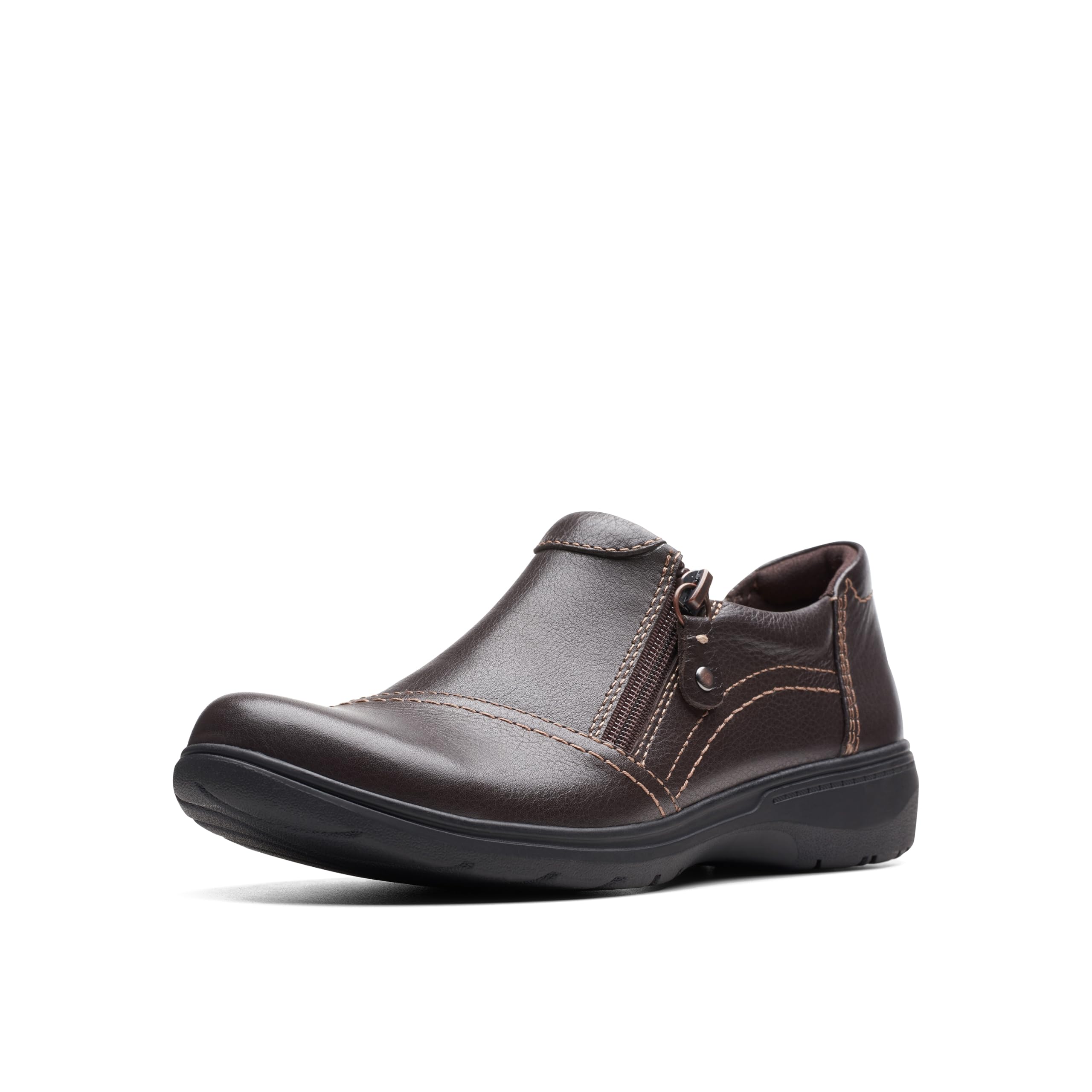 Clarks Carleigh Ray Oxford para Mujer, Cuero Marrón Oscuro, 9.5 Wide