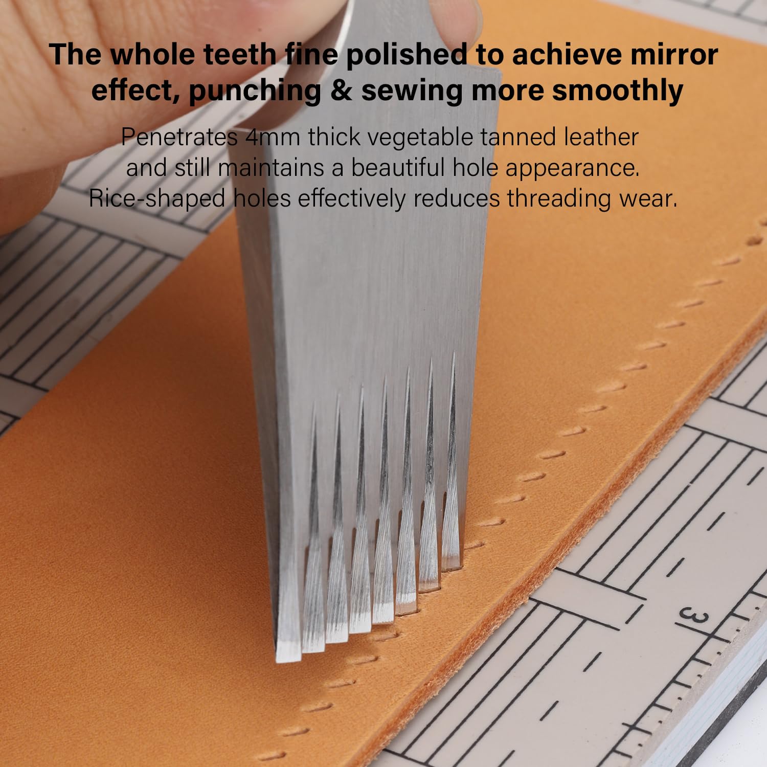 WUTA Leather Chisel All-Polished Die-Steel Puncher French Style Pricking Iron Sharp Leather Punching Tool Kits