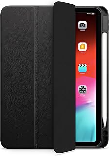 WIIUKA Hülle für iPad Pro 11" (2025/2024) M5/M4, Deutsches Leder, Lederhülle extra Dünn, Premium Smart-Cover Case, Schwarz
