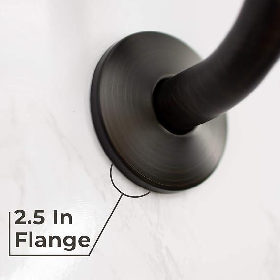 Shower Head Extension Arm with Flange,10.5 Inch High-Rise Curved S Shaped Design, Stainless Steel, Standard 1/2 Connection, Oil Rubbed Bronze Finish