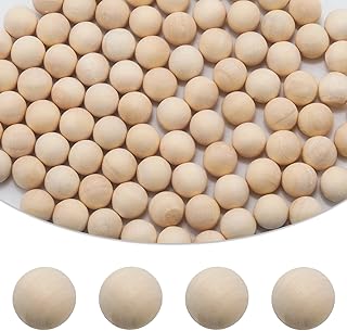 100 PCS 1/2 inch (12mm) Wooden Balls, Small Unfinished Round Wood Balls for Crafts, DIY and Decor