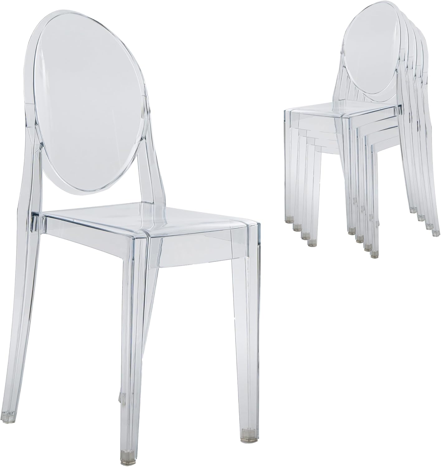 Stackable Acrylic Ghost Event Chairs – Set of 4