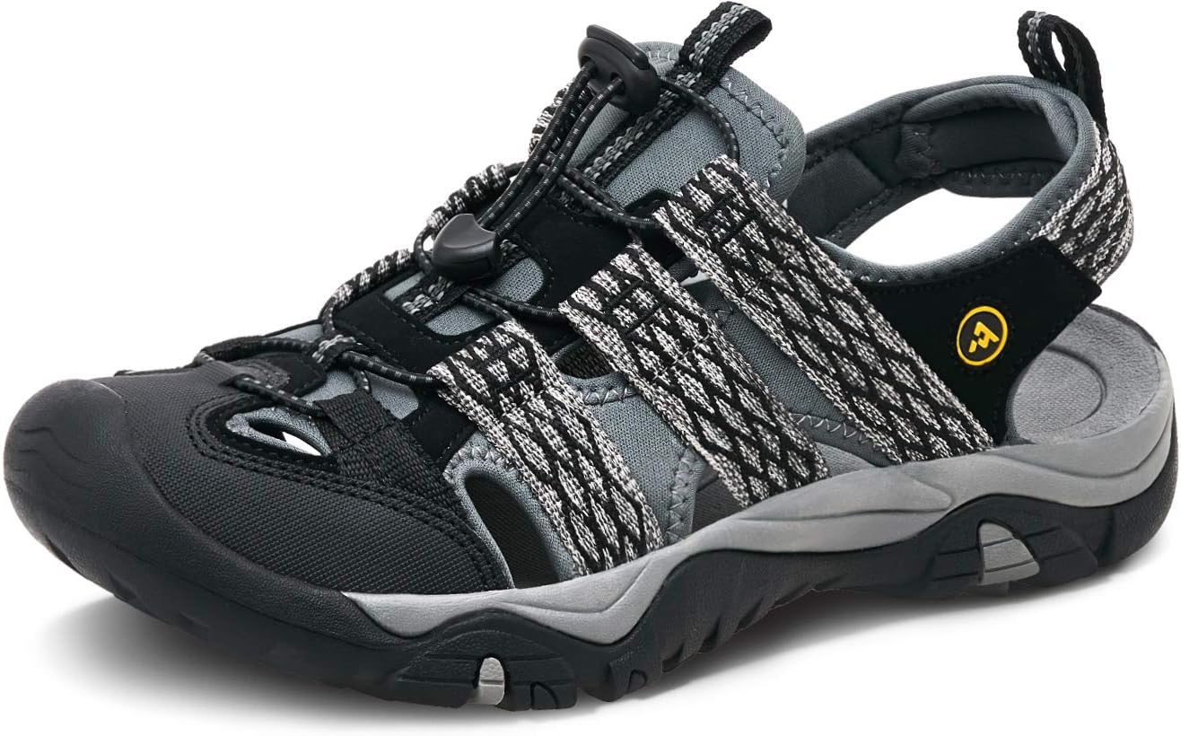 atika Men's Outdoor Hiking Sandals, Closed Toe Athletic Sport Sandals, Lightweight Trail Walking Sandals, Summer Water Shoes
